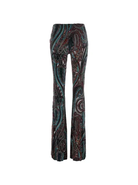 Παντελόνι Etro με σχέδιο paisley καμπάνα μαύρο