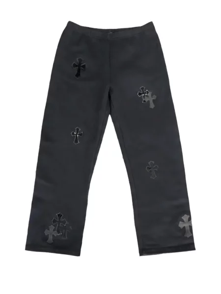 Pantaloni sport Chrome Hearts cu motiv cu inimi negru