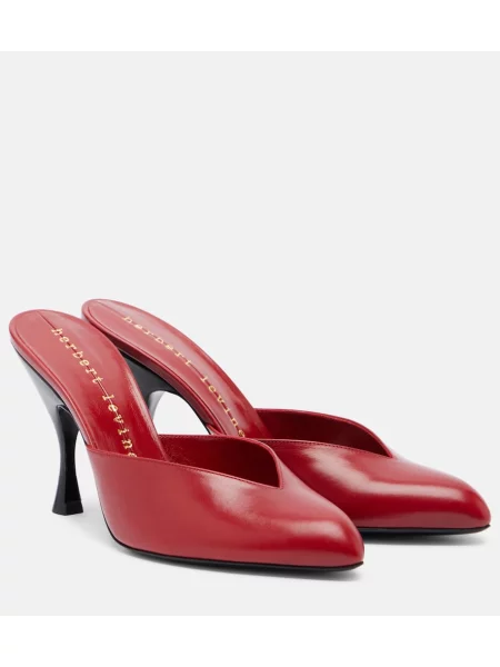 Usnjene mules Herbert Levine rdeča
