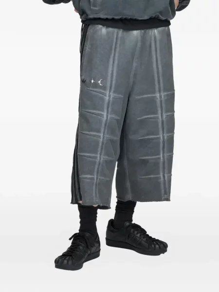 Hanorac Adidas cu broderie cu dungi alergare gri