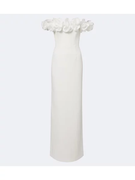 Rochie Rebecca Vallance cu model floral cu aplicații alb
