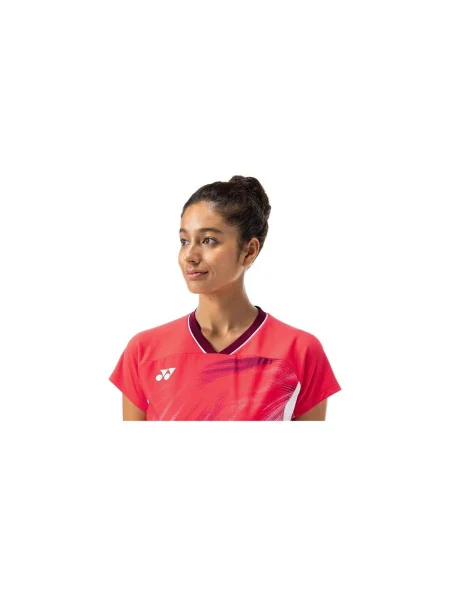 Tricou Yonex cu decolteu în U roșu