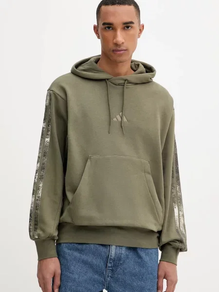 Pulover adidas Seasonal AOP s kapuco zelena