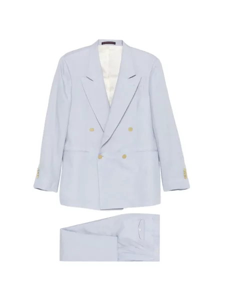 Costum Bagnoli Sartoria Napoli cu două rânduri de nasturi de costum albastru