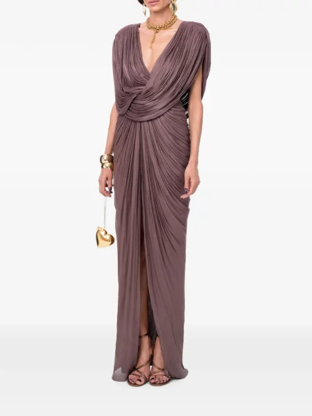 Rochie maxi Ana Radu drapată maro