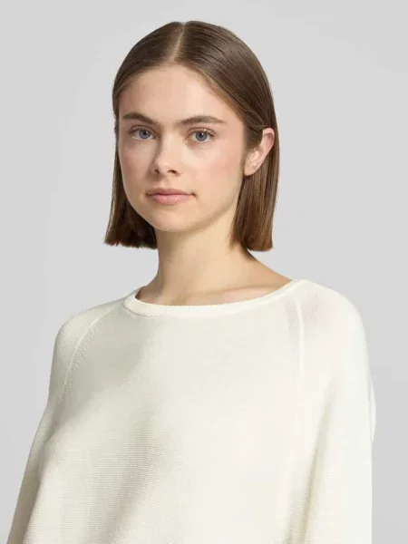 Sweter o kroju relaxed fit z czystej bawełny Marc O'polo Denim biały
