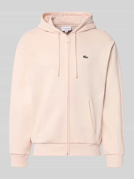 Bluza rozpinana o kroju regular fit z mieszanki bawełny Lacoste różowa