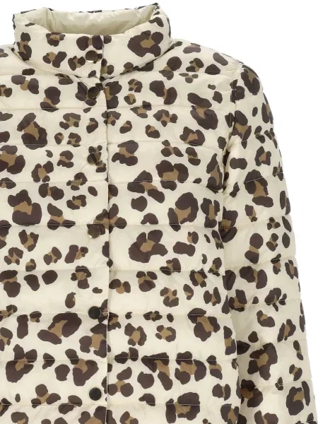 Matlasat geacă Marella cu imagine cu model leopard alb