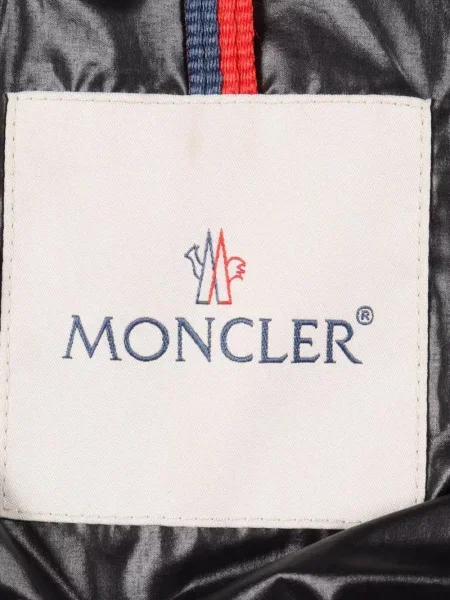 Vestă din puf Moncler cu glugă negru