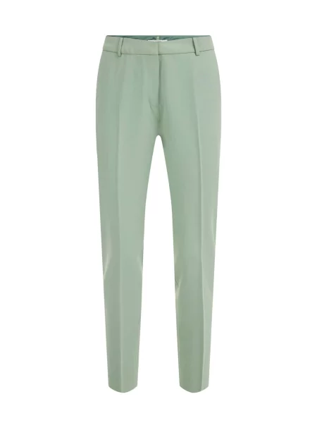 WE Fashion Pantaloni cu dungă pastel verde
