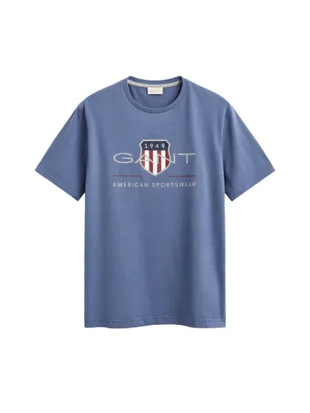 GANT Tricou safir / roșu intens alb