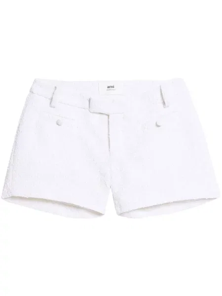 Pantaloni scurți Ami Paris din tweed alb