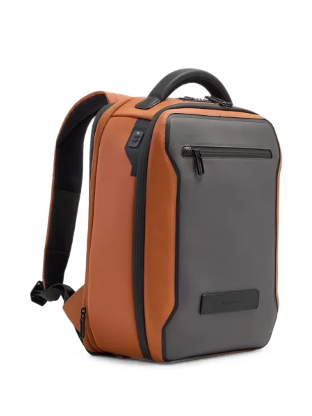 Rucsac Piquadro cu autograf portocaliu