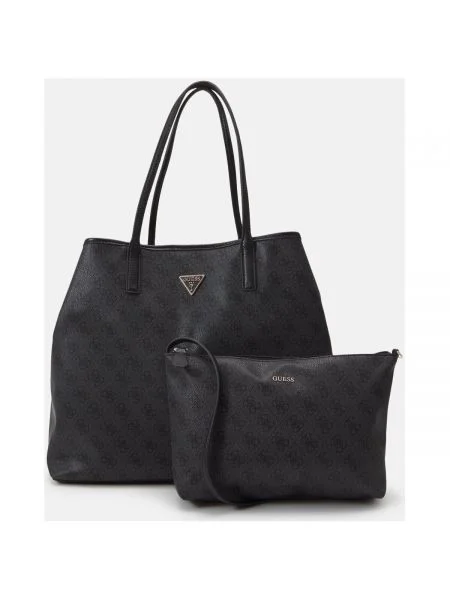 GUESS Shopper táska VICTTORIA sötétszürke fekete