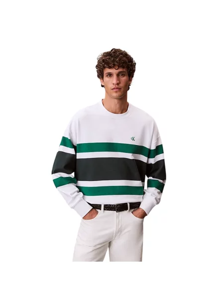 Bluza z frotté o kroju relaxed fit Calvin Klein Jeans biała