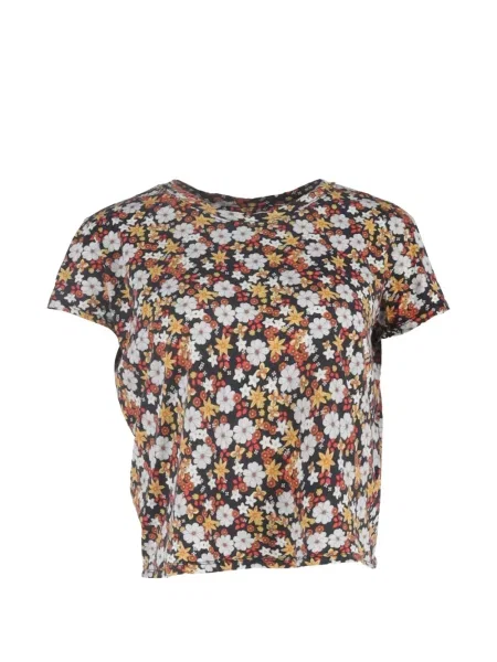 Tricou Sandro cu model floral cu imagine negru