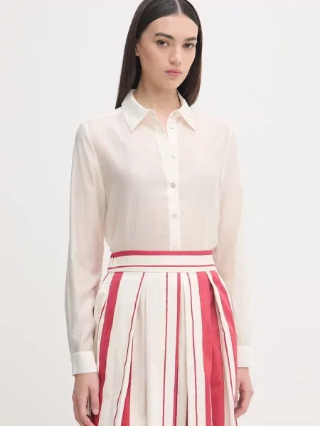 United Colors of Benetton cămașă pentru femei cu lyocell bej