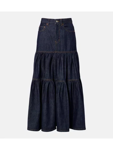 Fustă din denim Saint Laurent albastru