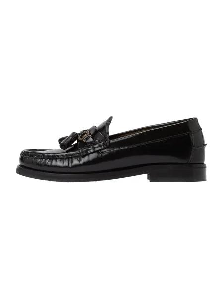 Pantofi loafer Barbour din piele cu toc plat negru