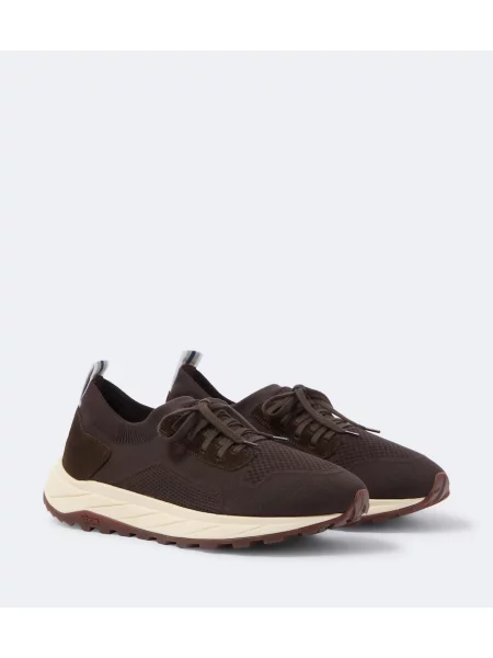 Sneakerși Fedeli din piele de căprioară maro