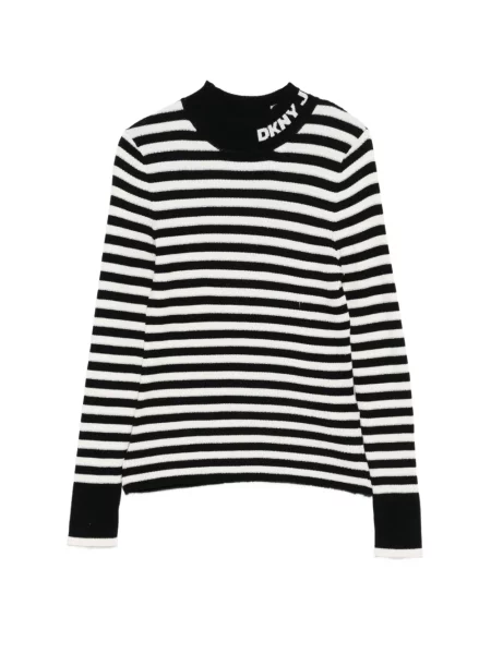 Lung pulover Dkny cu dungi negru