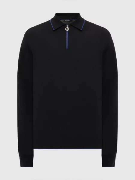 Шелковое поло Stefano Ricci черное