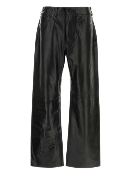 Pantaloni Entire Studios din piele negru