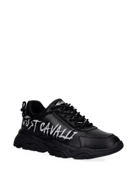 Sneakerși Just Cavalli cu imagine chunky negru