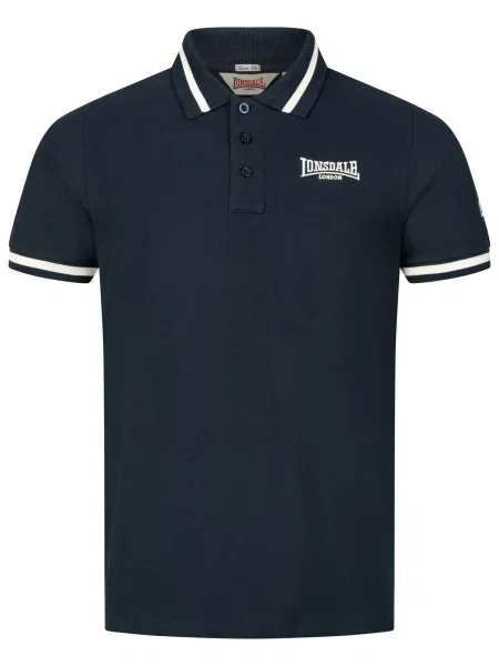 LONSDALE Tricou Causton ecru / bleumarin