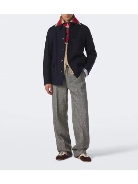 Gulerat fular Dries Van Noten de lână cu dungi