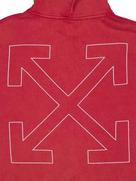 Hanorac cu glugă Off-white cu imagine alb