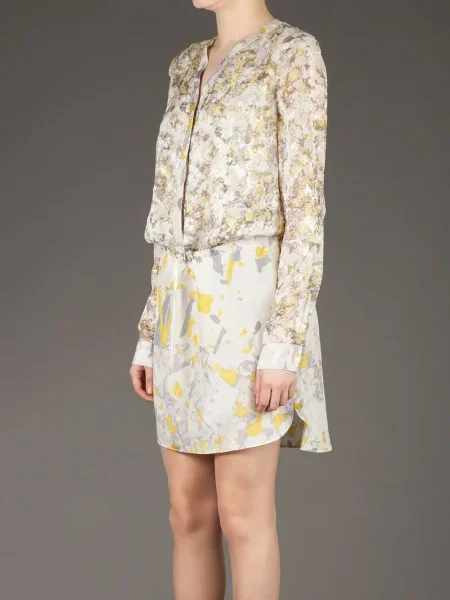 Rochie tip cămașă Edun cu imagine de costum galben