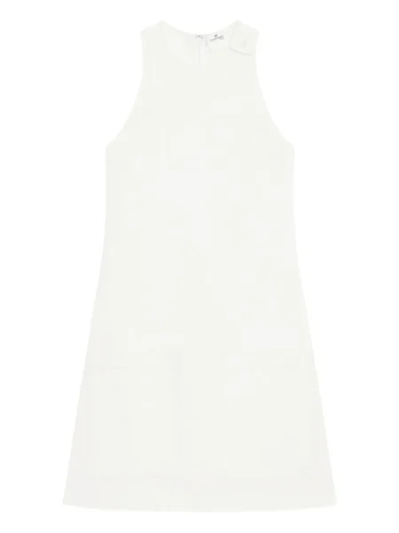 Sukienka bez rękawów Courreges bez rękawów popelinowa garniturowa biała