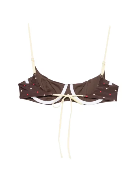 Pöttyös felső Frankies Bikinis barna