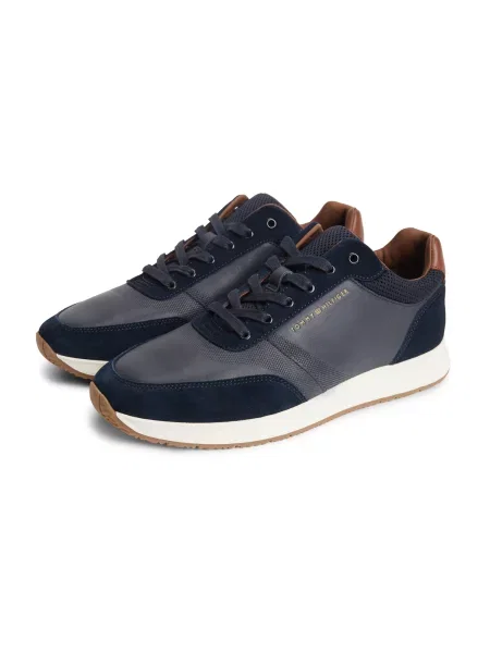 TOMMY HILFIGER Nízke tenisky tmavomodrá hnedá