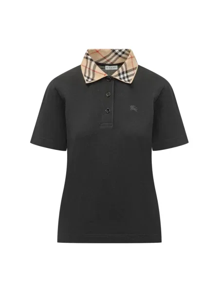 Polo Burberry w kratkę czarne