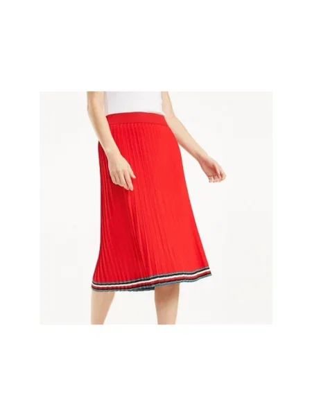 Spódnica midi Tommy Hilfiger czerwona