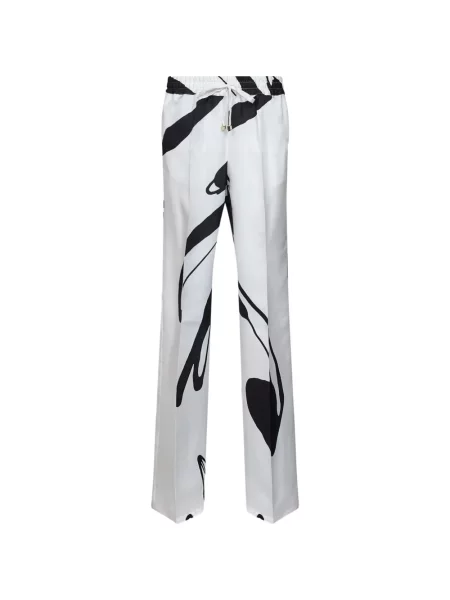 Pantaloni Kiton de mătase cu imagine alb
