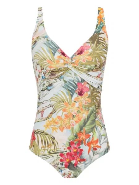 Strój kąpielowy Lygia & Nanny w kwiatki z nadrukiem zielony