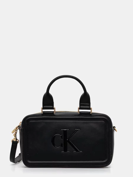 Geantă Calvin Klein Bold Ck Bauletto Crossbody negru