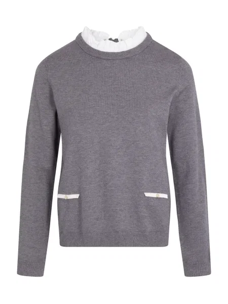 Morgan Pulover gri amestecat alb