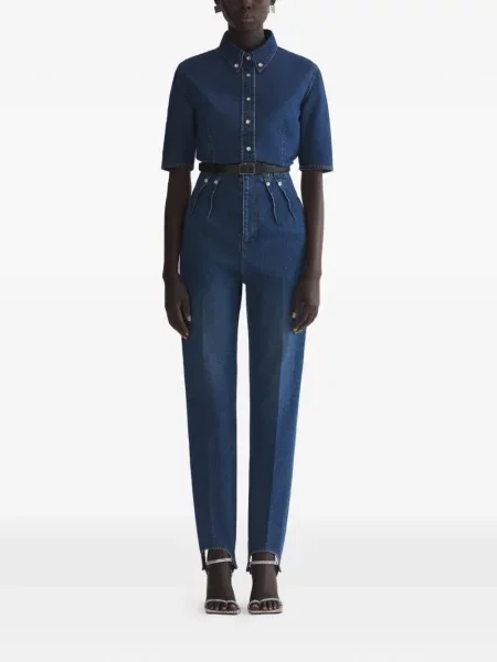 Pantaloni Mugler plisate albastru