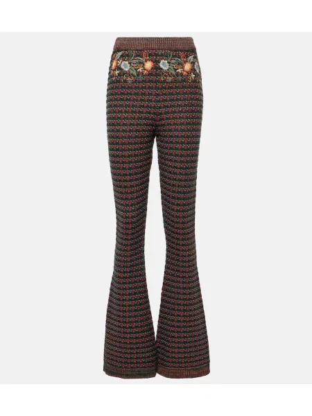 Pantaloni Etro cu talie înaltă maro