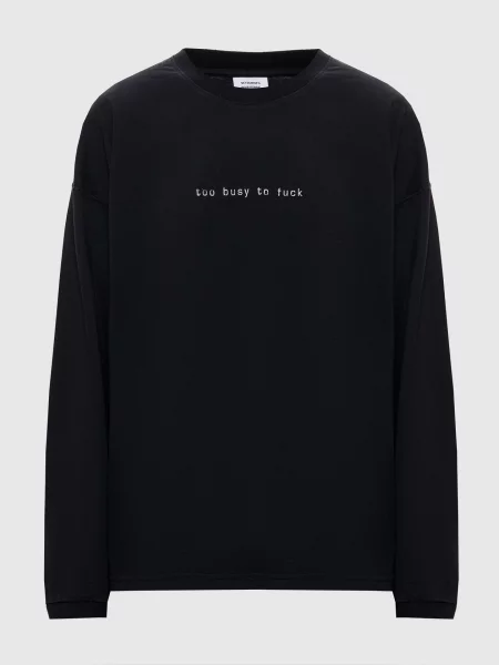 Лонгслів з принтом напису Vetements чорний