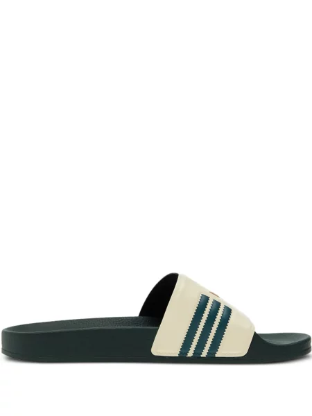 Sneakerși Adidas Adilette din piele de căprioară alb
