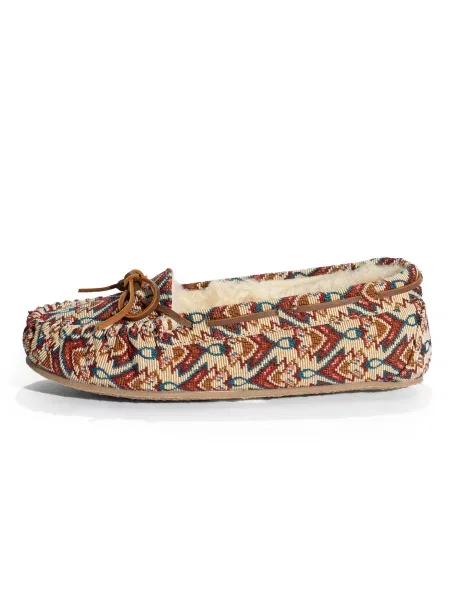 Minnetonka Mocasini Cally / castaniu / galben curry / verde petrol bej
