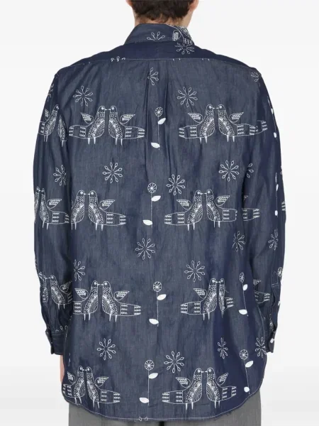 Cămașă Engineered Garments cu broderie albastru