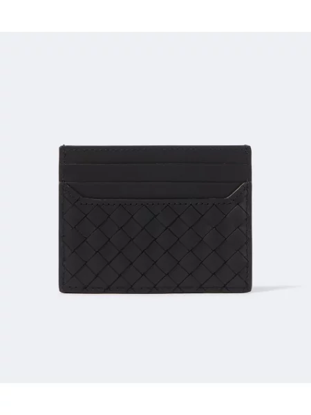 Kožená peňaženka Bottega Veneta čierna