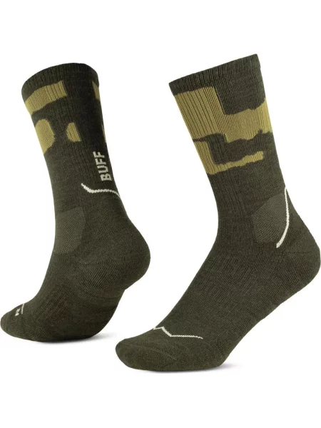 Skarpetki Buff MERINO MW CREW SOCKS BEETLE zielone
