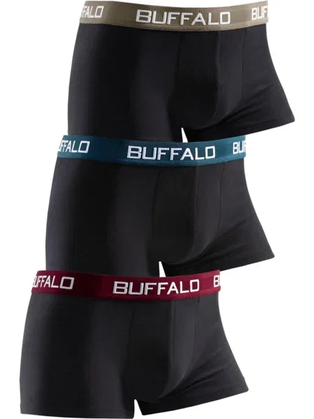 BUFFALO Σλιπ σκούρο μπεζ / πετρόλ / σκούρο κόκκινο μαύρο